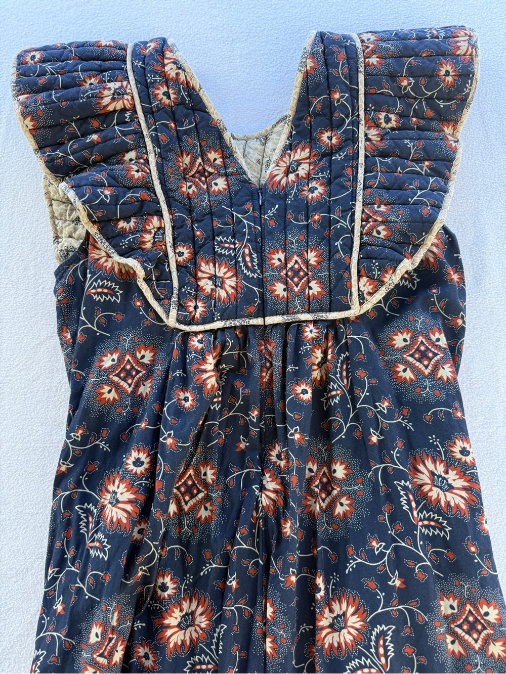 SEA New York quilted fall cottagecore boho Floral Maxi Dress pockets Ruffle - Picture 11 of 16